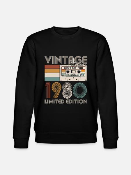 Vintage 1980 Vintage Born Anniversaire Rétro - Sweat bio CHANGER Stanley/Stella Unisexe - noir