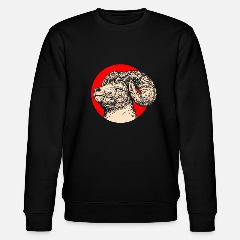 Widder Schaf Mufflon - Stanley/Stella Unisex Bio-Sweatshirt CHANGER  - Schwarz