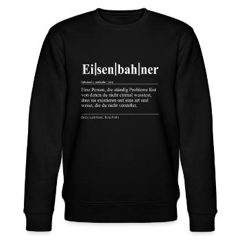 Eisenbahner Lustige Berufs Definition - Stanley/Stella Unisex Bio-Sweatshirt CHANGER  - Schwarz - Vorne - Nik (191cm) & Marisol (170cm)