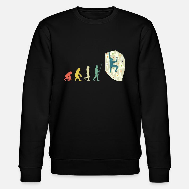 Boulderer Bouldering Evolution Gift - Stanley/Stella CHANGER Unisex Organic Sweatshirt - black