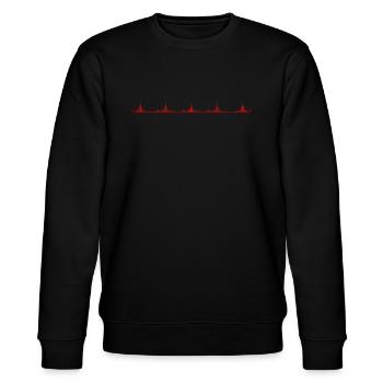 BPM Barrer (Beats für Minutenmusik) - Stanley/Stella Unisex Bio-Sweatshirt CHANGER  - Schwarz - Vorne - Nik (191cm) & Marisol (170cm)