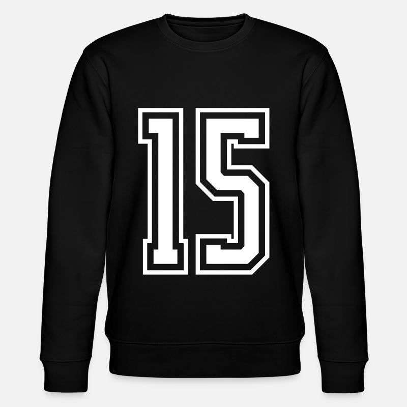 15 Number number - Stanley/Stella CHANGER Unisex Organic Sweatshirt - black