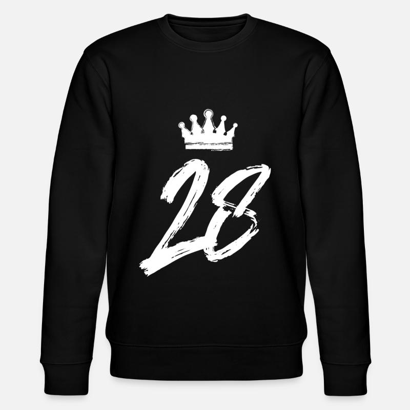 28 Zahl Krone - Stanley/Stella Unisex Bio-Sweatshirt CHANGER  - Schwarz