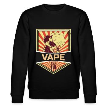 Propagande vape - Sweat bio CHANGER Stanley/Stella Unisexe - noir - Devant - Nik (191cm) & Marisol (170cm)