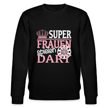 Frauen Dart Darts - Stanley/Stella Unisex Bio-Sweatshirt CHANGER  - Schwarz - Vorne - Nik (191cm) & Marisol (170cm)