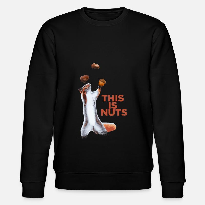 Funny squirrel juggles hazelnut talent - Stanley/Stella CHANGER Unisex Organic Sweatshirt - black