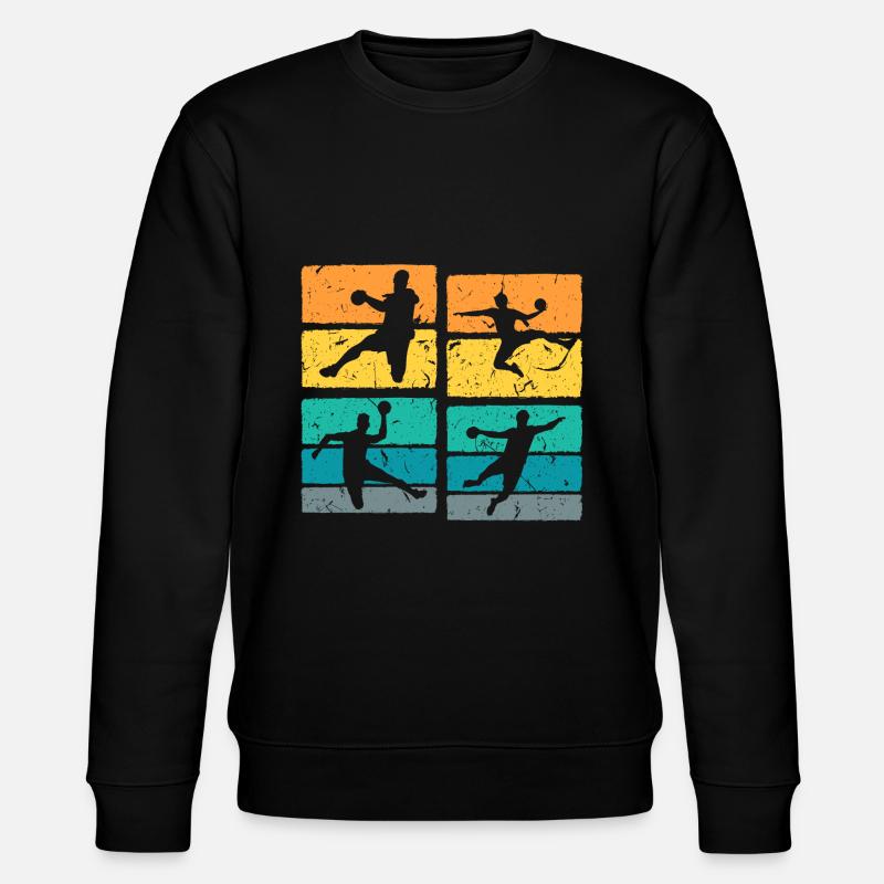 Retro Handball - Stanley/Stella Unisex Bio-Sweatshirt CHANGER  - Schwarz