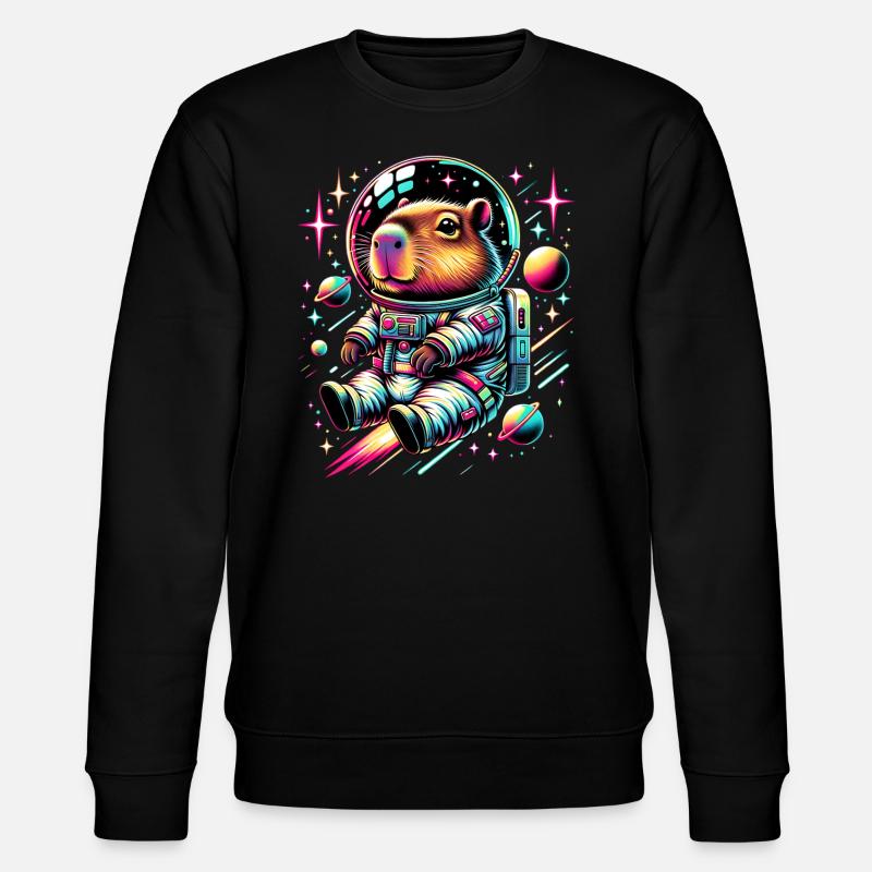 Capybaras Mignon Capybara Astronaute - Sweat bio CHANGER Stanley/Stella Unisexe - noir