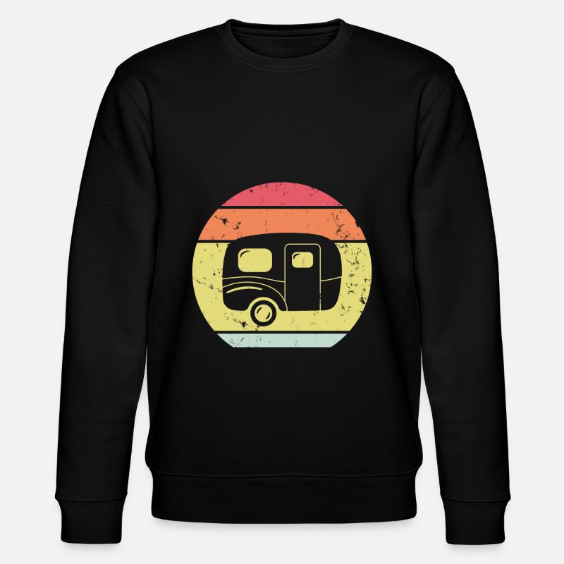 camping wohnwagen camper campingplatz retro - Stanley/Stella Unisex Bio-Sweatshirt CHANGER  - Schwarz