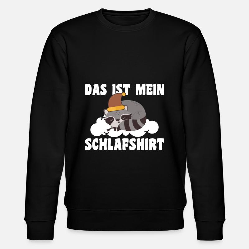 Schlafanzug Waschbär Waschbären Geschenk - Stanley/Stella Unisex Bio-Sweatshirt CHANGER  - Schwarz