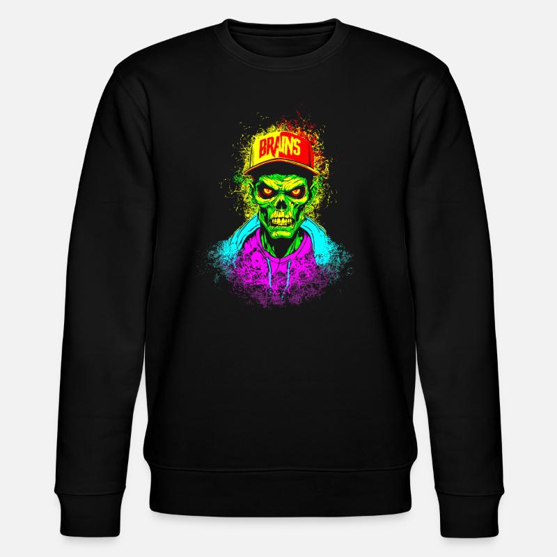 ZOMBIE BRAIN SKATER - Stanley/Stella Unisex Bio-Sweatshirt CHANGER - Schwarz