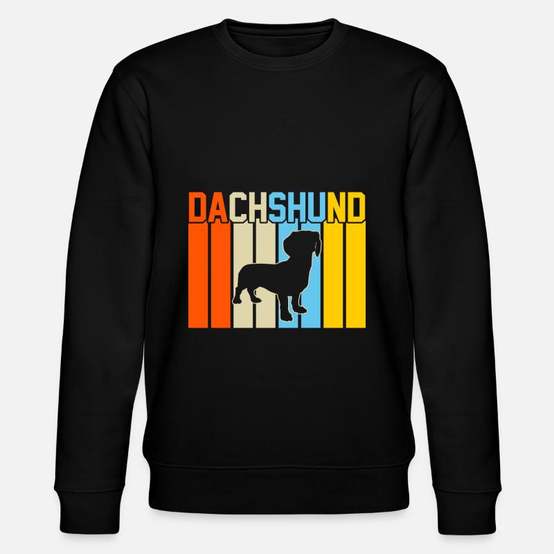 Dackel Retro-Design Dackel Geschenk - Stanley/Stella Unisex Bio-Sweatshirt CHANGER  - Schwarz