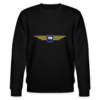 Wyoming Fan Shirt – Wild & Frei - Stanley/Stella Unisex Bio-Sweatshirt CHANGER  - Schwarz - Vorne - Nik (191cm) & Marisol (170cm)