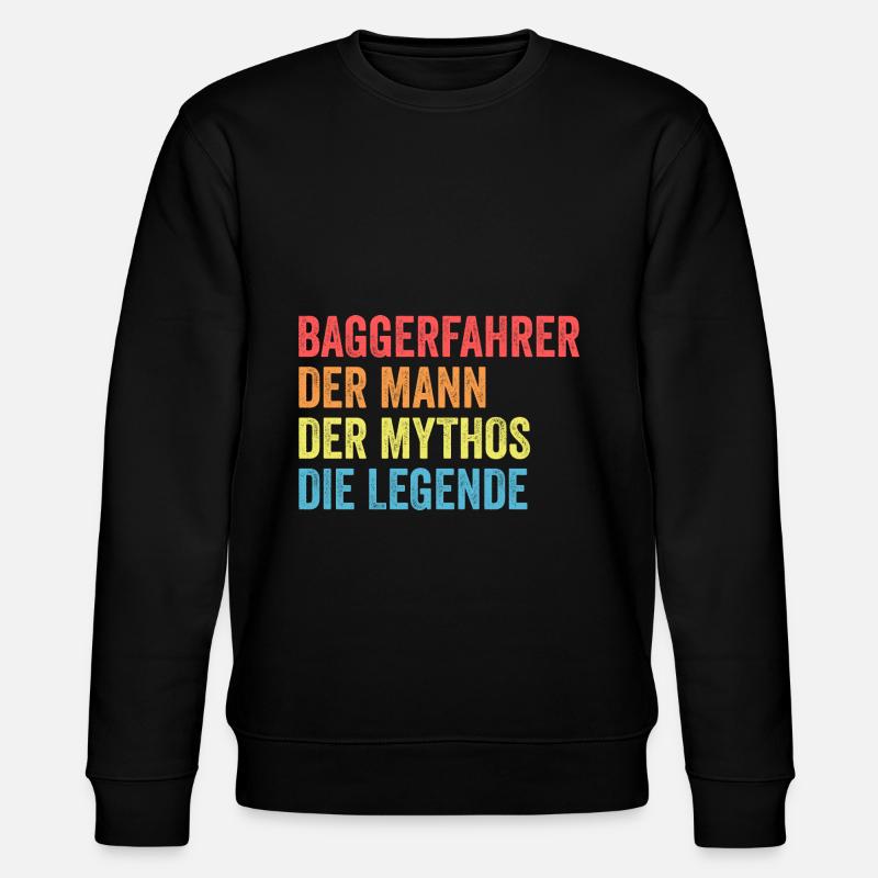 Baggerfahrer Job Baggerführer Geschenk - Stanley/Stella Unisex Bio-Sweatshirt CHANGER  - Schwarz