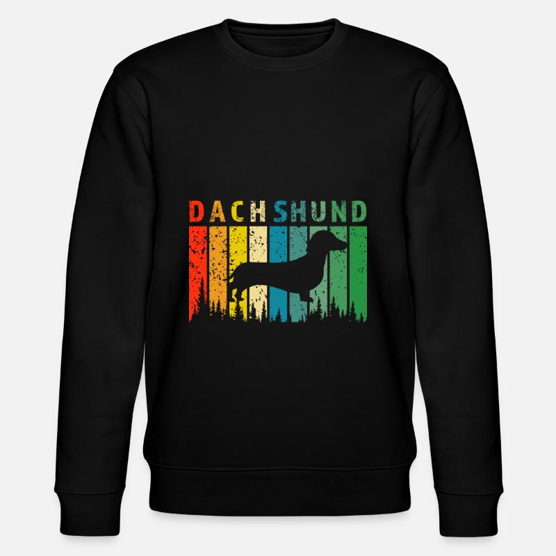 Dackel Retro-Design Dackel Geschenk - Stanley/Stella Unisex Bio-Sweatshirt CHANGER  - Schwarz