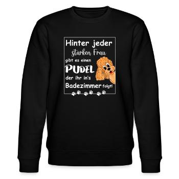 Hinter jedem starken Frauchen steht ein Pudel - Stanley/Stella Unisex Bio-Sweatshirt CHANGER  - Schwarz - Vorne - Nik (191cm) & Marisol (170cm)
