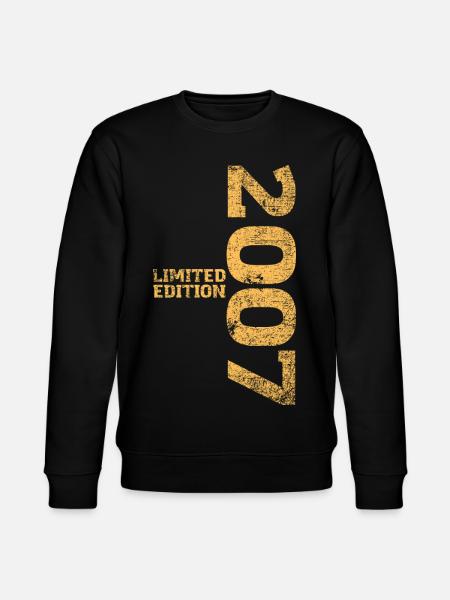 Limited Edition 2007 18th Birthday Gift - Stanley/Stella CHANGER Unisex Organic Sweatshirt - black