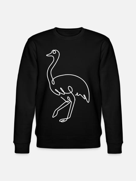 Ostrich Sketch – Elegant Animal Drawing - Stanley/Stella CHANGER Unisex Organic Sweatshirt - black