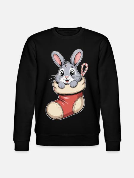 Christmas bunny in cuddly sock - Stanley/Stella CHANGER Unisex Organic Sweatshirt - black