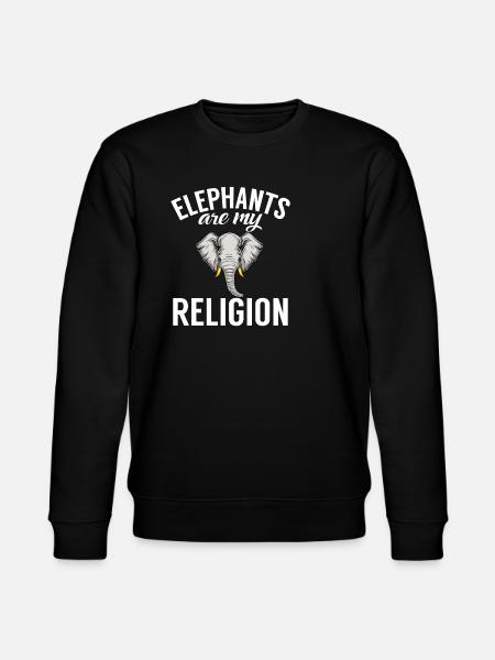 Elephant Lovers Gifts - Stanley/Stella CHANGER Unisex Organic Sweatshirt - black