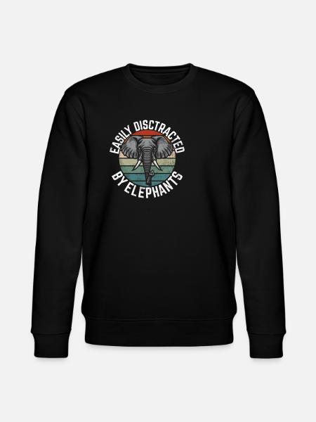 Elephant Lovers Gifts - Stanley/Stella CHANGER Unisex Organic Sweatshirt - black