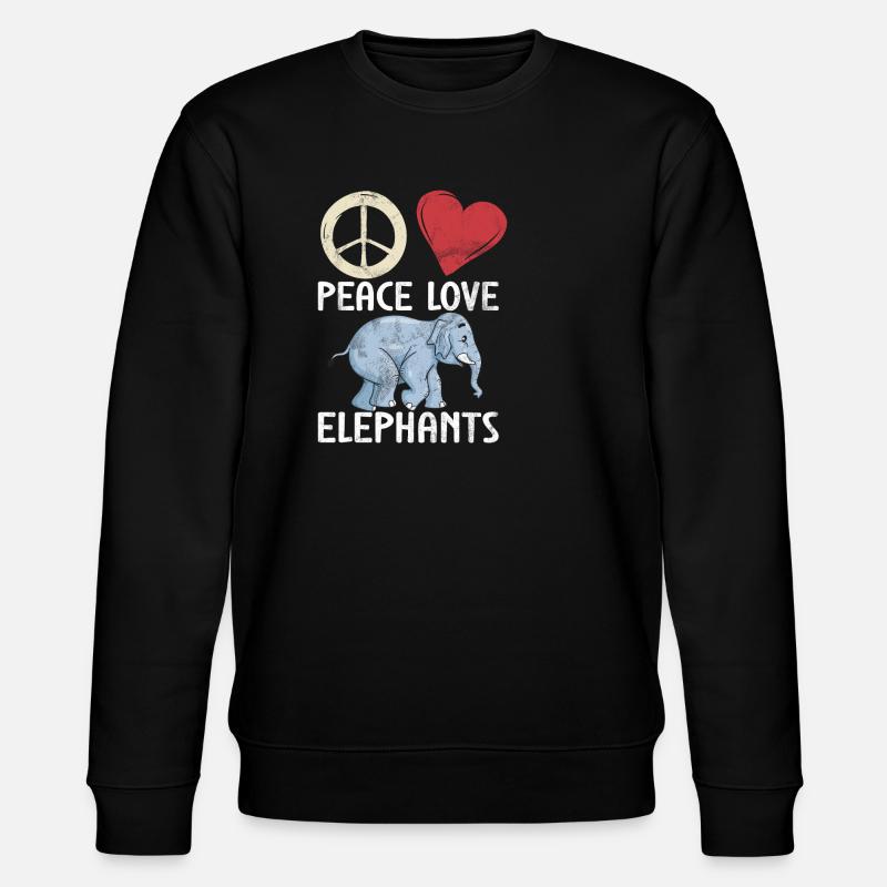 Elephant Lovers Gifts - Stanley/Stella Unisex Bio-Sweatshirt CHANGER  - Schwarz