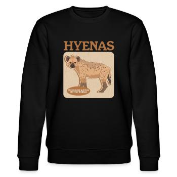Hyena Hyena Spotted Hyena Gift - Stanley/Stella CHANGER Unisex Organic Sweatshirt - black - Front - Nik (191cm) & Marisol (170cm)