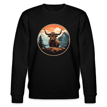 Liebe meine Highlands - Stanley/Stella Unisex Bio-Sweatshirt CHANGER  - Schwarz - Vorne - Nik (191cm) & Marisol (170cm)