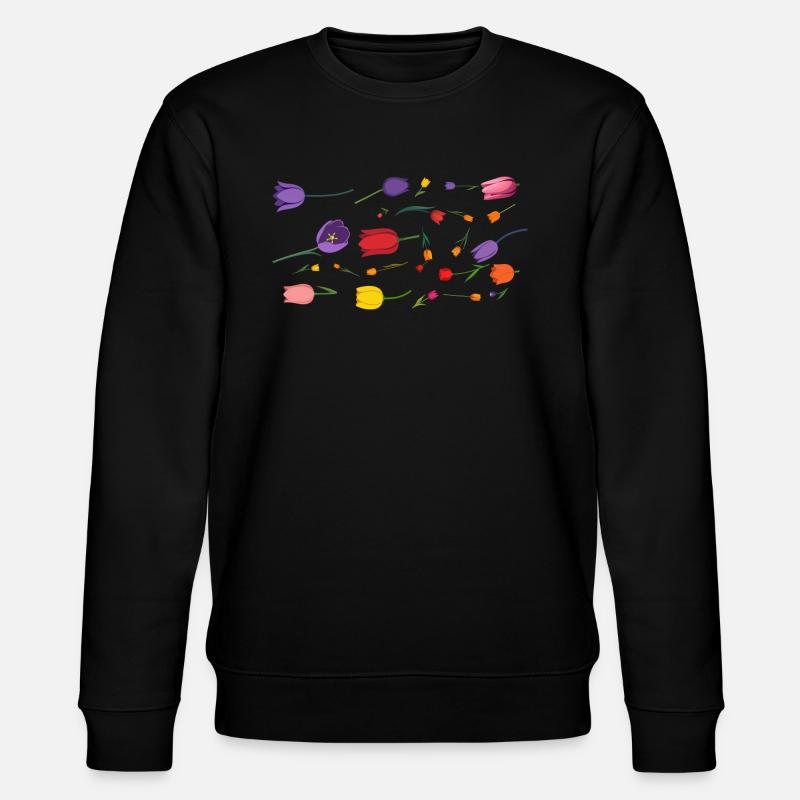 Fleurs Printemps Tulipes - Sweat bio CHANGER Stanley/Stella Unisexe - noir
