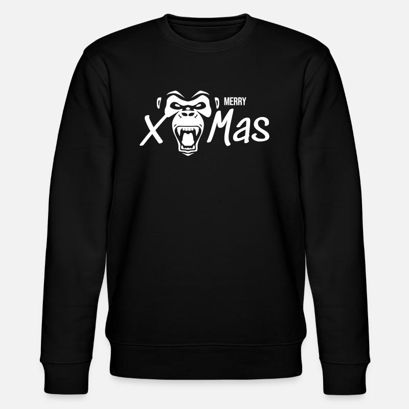Merry X Mas Gorilla - Stanley/Stella Unisex Bio-Sweatshirt CHANGER  - Schwarz
