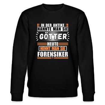 Götter in der Antike. Heute Forensiker - Stanley/Stella Unisex Bio-Sweatshirt CHANGER  - Schwarz - Vorne - Nik (191cm) & Marisol (170cm)