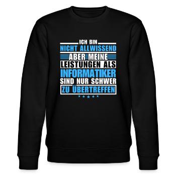 Unmatched performance as a computer scientist - Stanley/Stella CHANGER Unisex Organic Sweatshirt - black - Front - Nik (191cm) & Marisol (170cm)