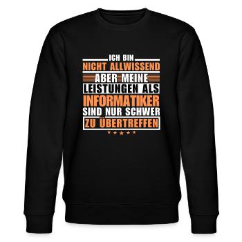 Unmatched performance as a computer scientist - Stanley/Stella CHANGER Unisex Organic Sweatshirt - black - Front - Nik (191cm) & Marisol (170cm)