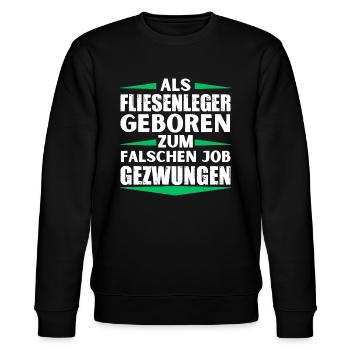 Tiler landed in the wrong job - Stanley/Stella CHANGER Unisex Organic Sweatshirt - black - Front - Nik (191cm) & Marisol (170cm)