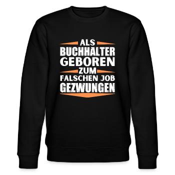 Buchhalter im falschen Job gelandet - Stanley/Stella Unisex Bio-Sweatshirt CHANGER  - Schwarz - Vorne - Nik (191cm) & Marisol (170cm)