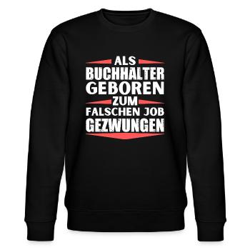 im falschen Job gelandet im falschen Job gelandet - Stanley/Stella Unisex Bio-Sweatshirt CHANGER  - Schwarz - Vorne - Nik (191cm) & Marisol (170cm)