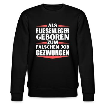 Fliesenleger im falschen Job gelandet - Stanley/Stella Unisex Bio-Sweatshirt CHANGER  - Schwarz - Vorne - Nik (191cm) & Marisol (170cm)