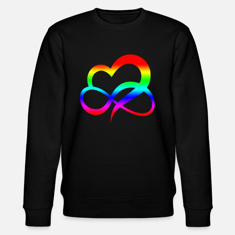 Regenbogen Herz - Stanley/Stella Unisex Bio-Sweatshirt CHANGER - Schwarz