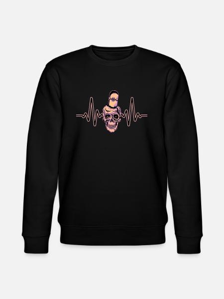 Heartbeat Skater Skateboard Skull Skull - Stanley/Stella CHANGER Unisex Organic Sweatshirt - black