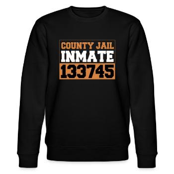 County Jail Inmate - Stanley/Stella CHANGER Unisex Organic Sweatshirt - black - Front - Nik (191cm) & Marisol (170cm)
