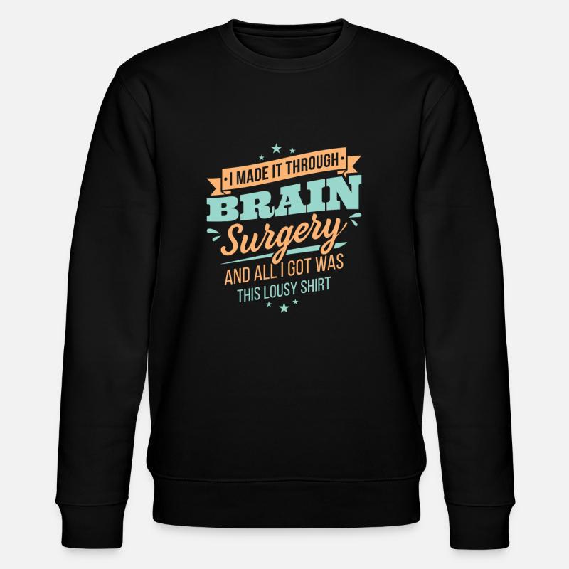 Gehirnoperation Geschenk Schädel Überlebender - Stanley/Stella Unisex Bio-Sweatshirt CHANGER  - Schwarz