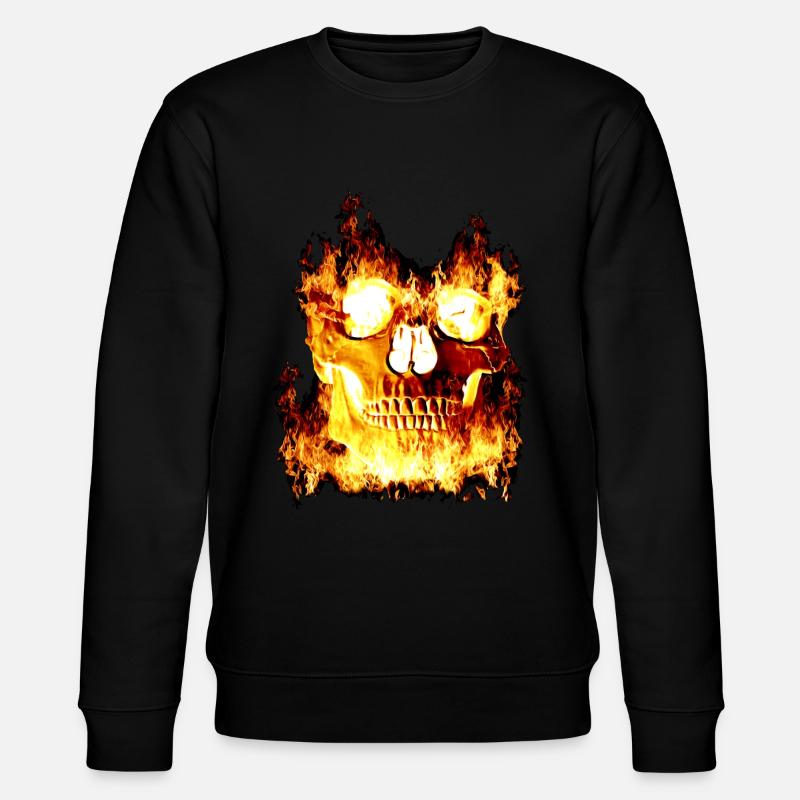 Brennender Schädel - Stanley/Stella Unisex Bio-Sweatshirt CHANGER  - Schwarz