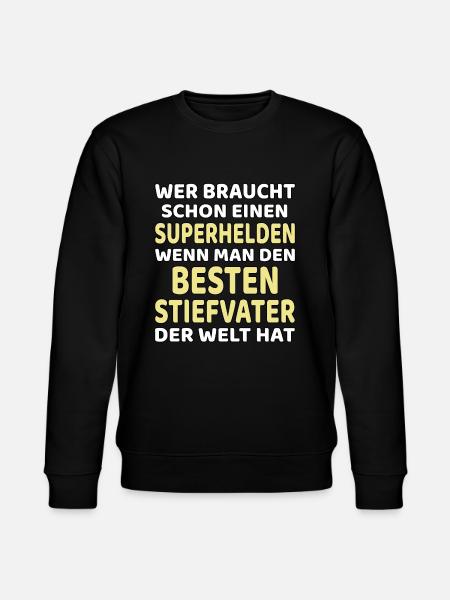 bester Stiefvater lustiges Geschenk - Stanley/Stella Unisex Bio-Sweatshirt CHANGER  - Schwarz