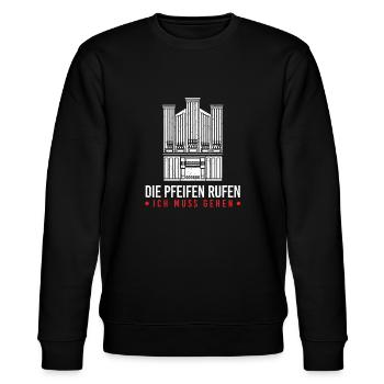Orgel Pfeifenorgel Orgelspieler Organist Geschenk - Stanley/Stella Unisex Bio-Sweatshirt CHANGER  - Schwarz - Vorne - Nik (191cm) & Marisol (170cm)