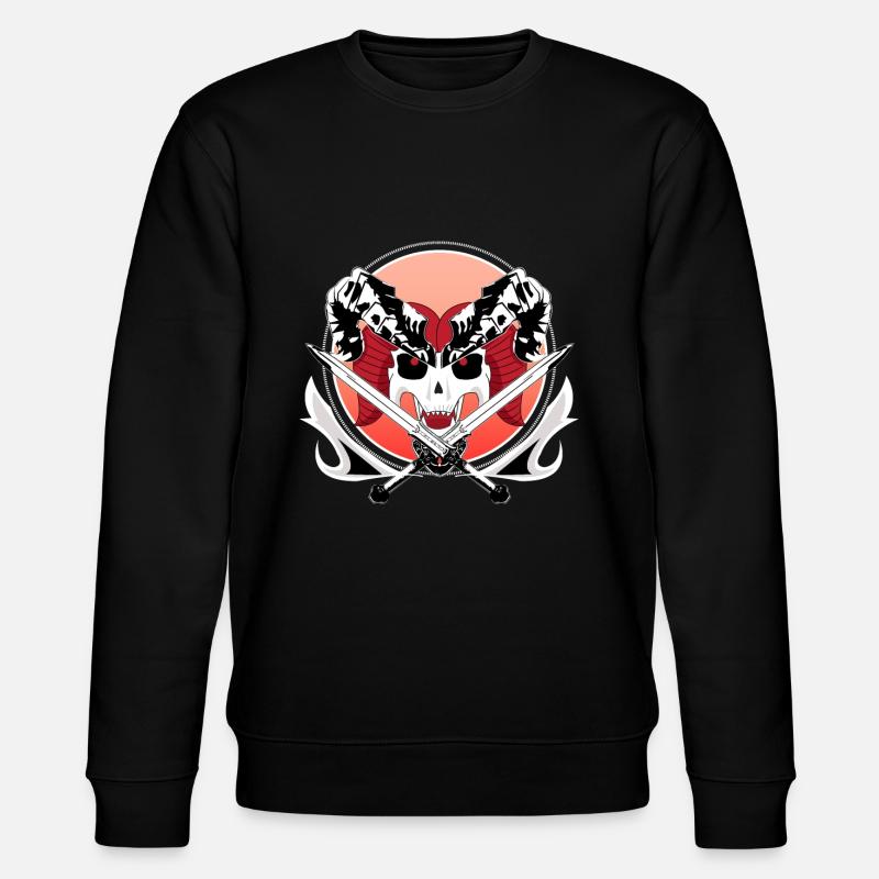 Warrior skull - Stanley/Stella CHANGER Unisex Organic Sweatshirt - black