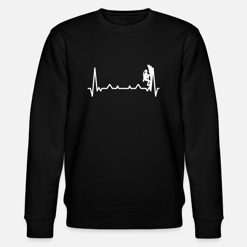 Bergsteigen Herzschlag Bergsteiger Kletterer - Stanley/Stella Unisex Bio-Sweatshirt CHANGER  - Schwarz