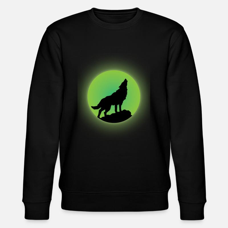 Wolf Glow - Stanley/Stella CHANGER Unisex Organic Sweatshirt - black