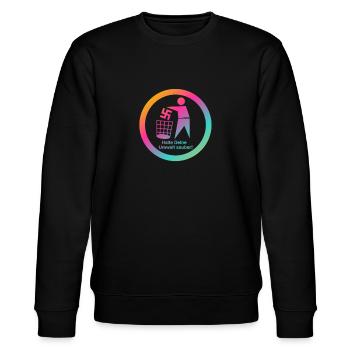 Gegen Nazis - FCK NZS - Gegen Rechts - AFD - Stanley/Stella Unisex Bio-Sweatshirt CHANGER  - Schwarz - Vorne - Nik (191cm) & Marisol (170cm)