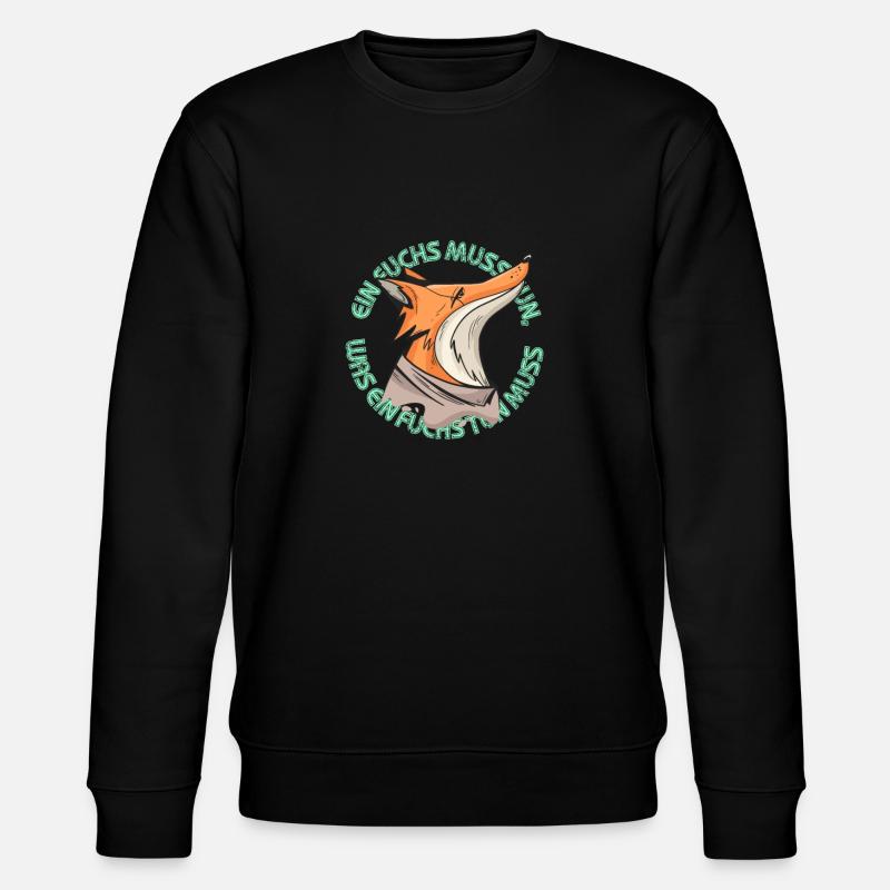 Ein Fuchs muss tun, Füchse, - Stanley/Stella Unisex Bio-Sweatshirt CHANGER - Schwarz