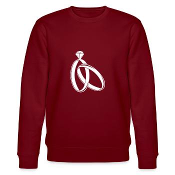 Wedding marriage - Stanley/Stella CHANGER Unisex Organic Sweatshirt - burgundy - Front - Nik (191cm) & Marisol (170cm)